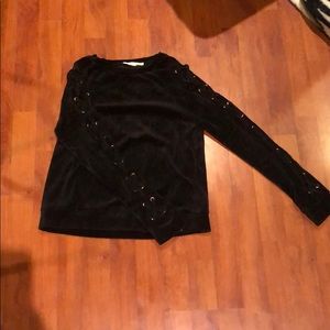 Black velour tops